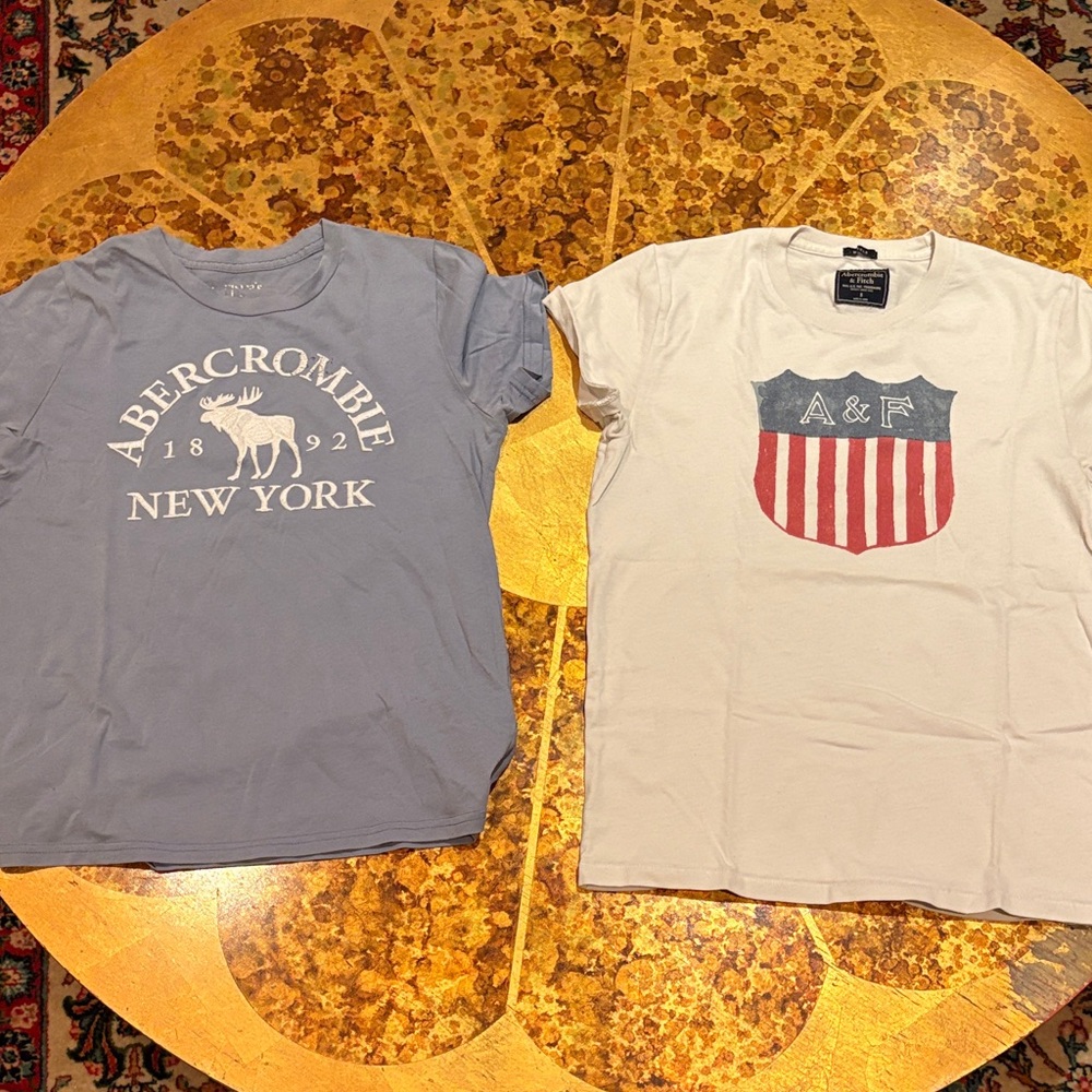 Abercrombie & Fitch Kids Blue and White T-Shirts 2 Pack